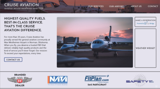 thumbnail for a website I developed for Cruise Aviation.